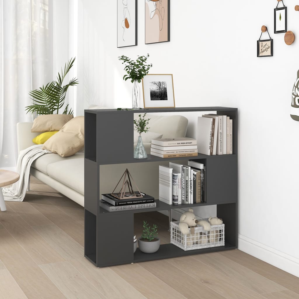 Graues Bücherregal Raumteiler 100x24x94 cm