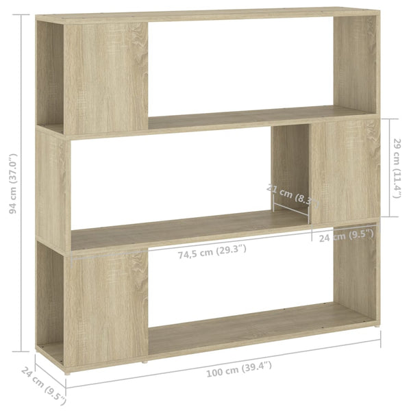 Sonoma Eiche Bücherregal Raumteiler 100x94 cm