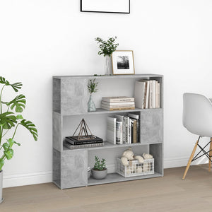Betongraues Bücherregal Raumteiler 100x24x94 cm