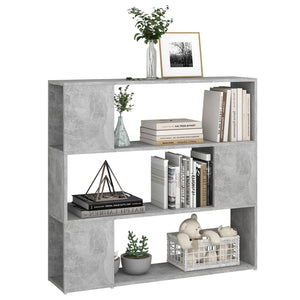 Betongraues Bücherregal Raumteiler 100x24x94 cm