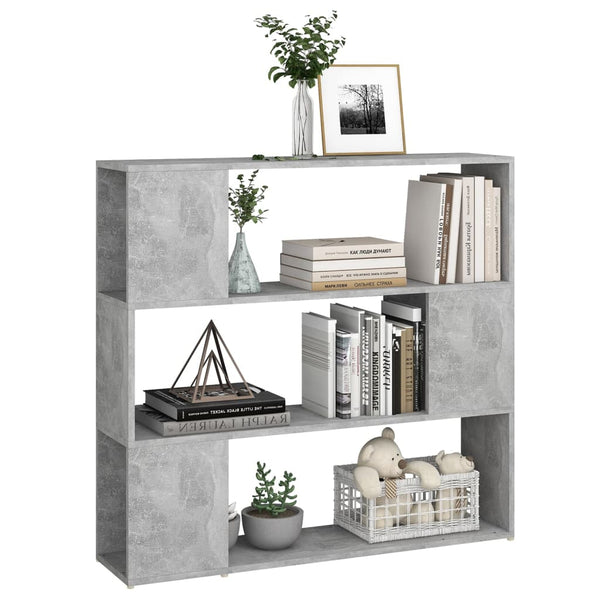 Betongraues Bücherregal Raumteiler 100x24x94 cm