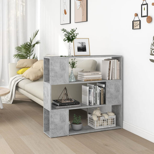 Betongraues Bücherregal Raumteiler 100x24x94 cm