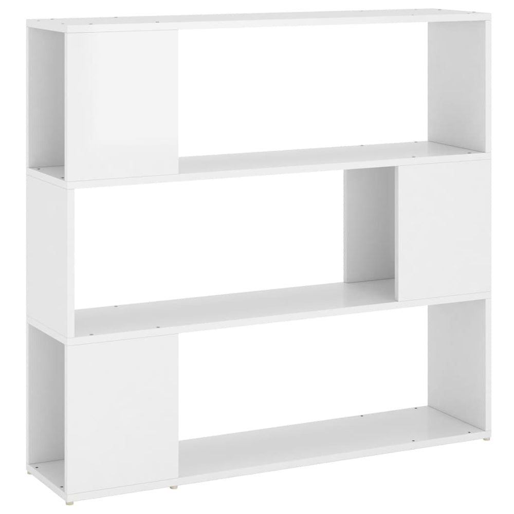 Hochglanz Bücherregal Raumteiler Weiß 100x94 cm