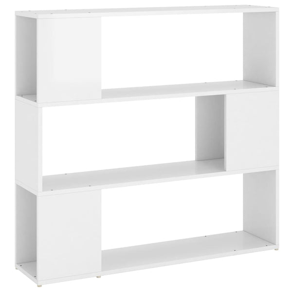 Hochglanz Bücherregal Raumteiler Weiß 100x94 cm