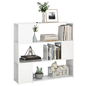 Hochglanz Bücherregal Raumteiler Weiß 100x94 cm