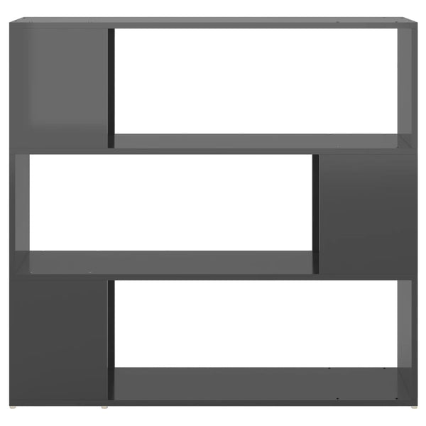 Hochglanz Bücherregal Raumteiler Grau 100x94 cm