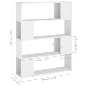 Weißes Bücherregal / Raumteiler 100x24x124 cm