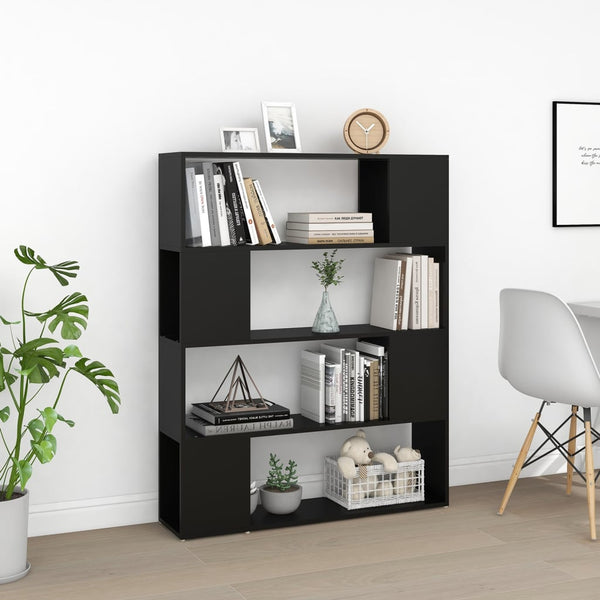 Schwarzes Bücherregal Raumteiler 100x124 cm