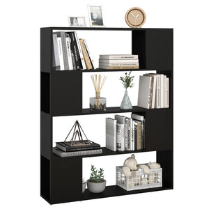 Schwarzes Bücherregal Raumteiler 100x124 cm