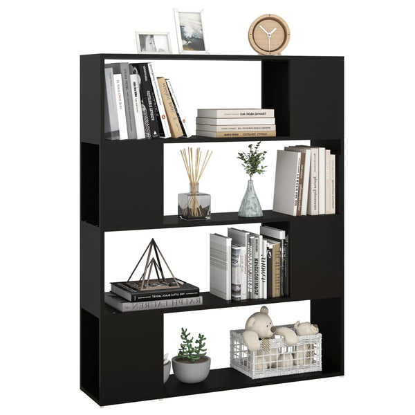 Schwarzes Bücherregal Raumteiler 100x124 cm
