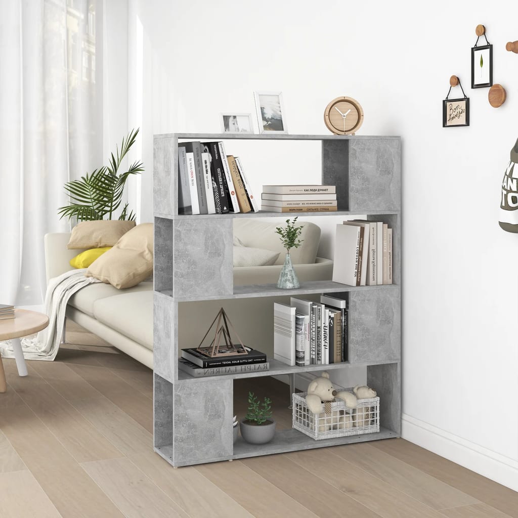 Betongraues Bücherregal / Raumteiler 100x124 cm