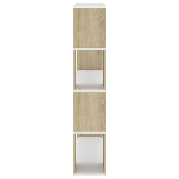 Bücherregal Raumteiler Weiß Sonoma-Eiche 100x124 cm