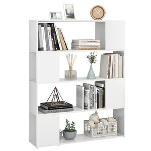Hochglanz Bücherregal Raumteiler Weiß 100x124 cm