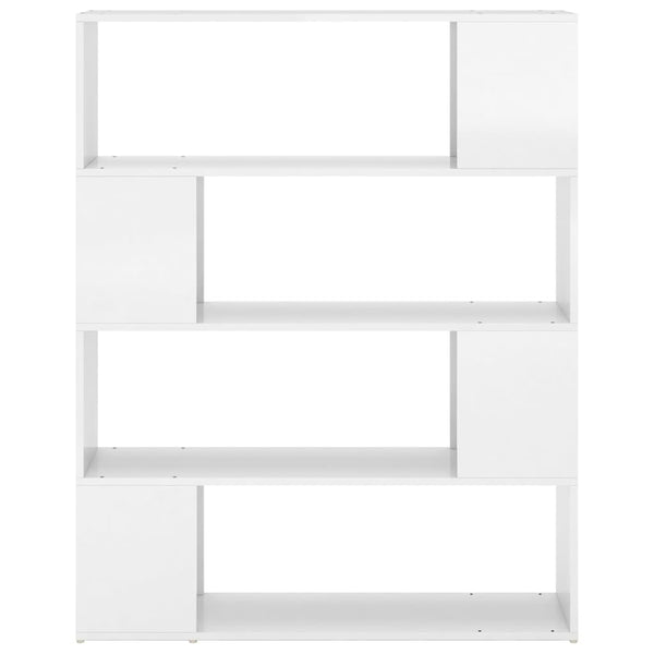 Hochglanz Bücherregal Raumteiler Weiß 100x124 cm