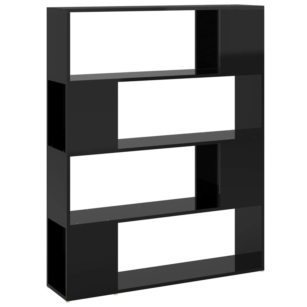 Hochglanz Bücherregal Raumteiler Schwarz 100x124cm