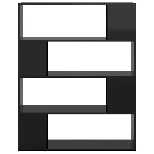 Hochglanz Bücherregal Raumteiler Schwarz 100x124cm