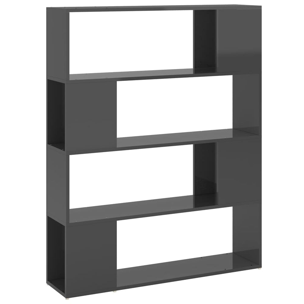 Hochglanz Bücherregal Raumteiler Grau 100x124cm