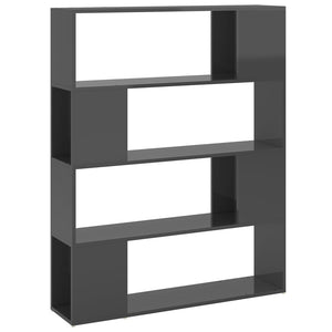 Hochglanz Bücherregal Raumteiler Grau 100x124cm