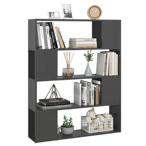 Hochglanz Bücherregal Raumteiler Grau 100x124cm