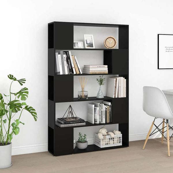 Schwarzes Bücherregal Raumteiler 100x24x155 cm
