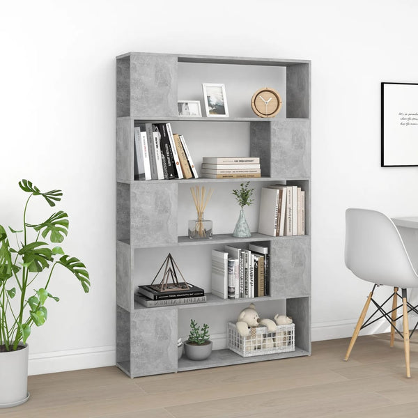 Betongraues Bücherregal / Raumteiler, 100x155 cm
