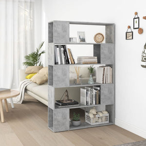 Betongraues Bücherregal / Raumteiler, 100x155 cm