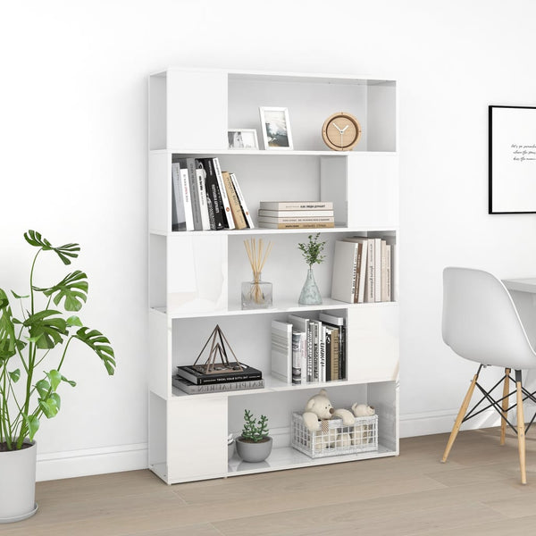 Hochglanz Bücherregal Raumteiler Weiß