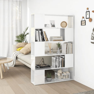 Hochglanz Bücherregal Raumteiler Weiß