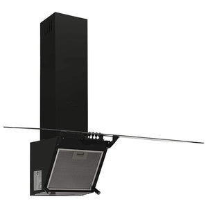Dunstabzugshaube 90cm Stahl/Glas Schwarz