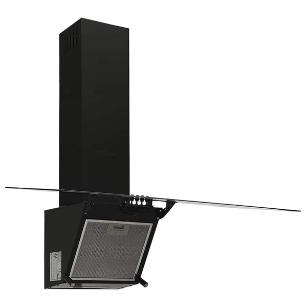 Dunstabzugshaube 90cm Stahl/Glas Schwarz