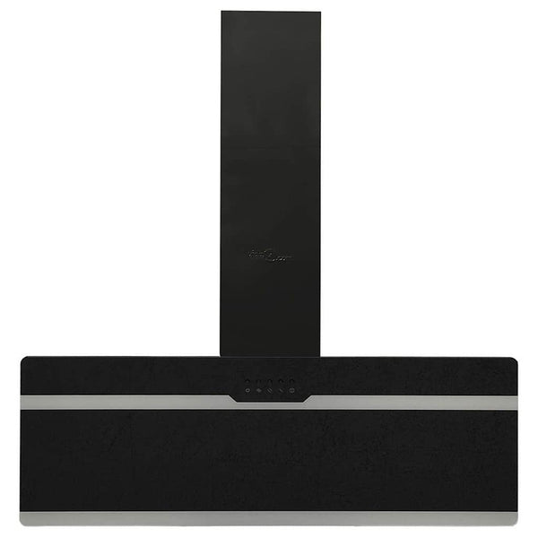 Dunstabzugshaube 90cm Stahl/Glas Schwarz