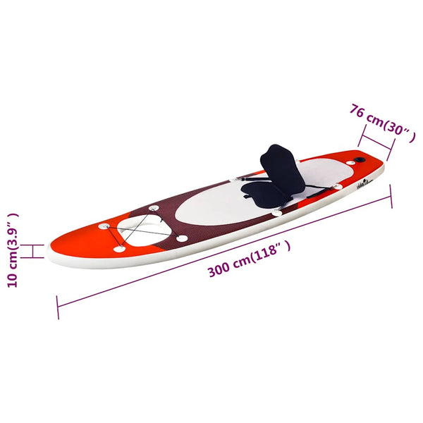 Aufblasbares SUP Board Set 300cm - Rot