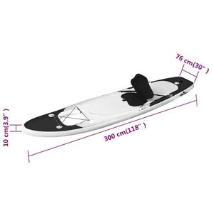 Aufblasbares SUP Board Set 300cm Schwarz