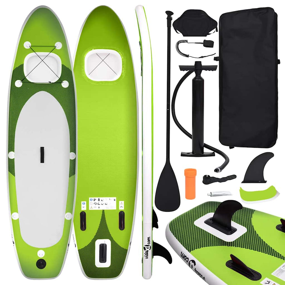 Inflatable SUP Board Set 360x81x10 cm Green