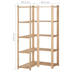 Eckregal Kiefer Massivholz 5 Böden