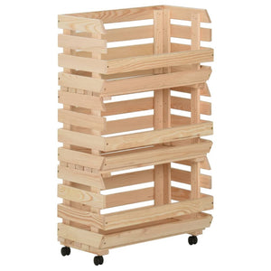Küchenwagen Kiefer Massivholz 80 cm