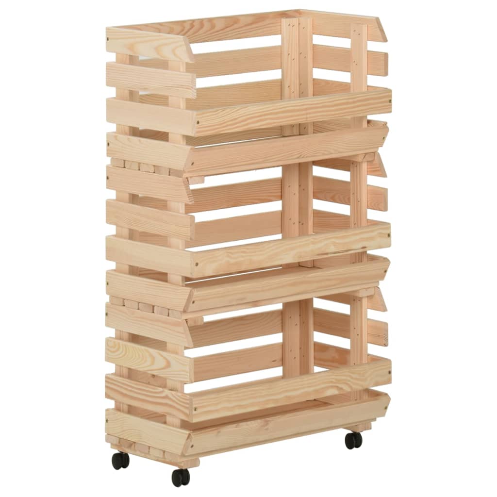Küchenwagen Kiefer Massivholz 80 cm