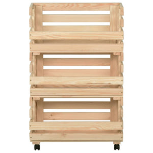 Küchenwagen Kiefer Massivholz 80 cm