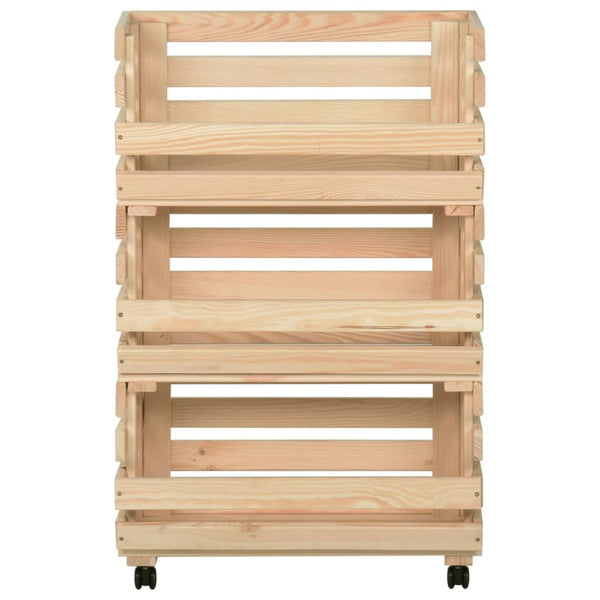 Küchenwagen Kiefer Massivholz 80 cm