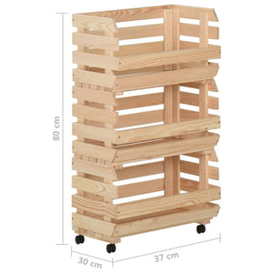 Küchenwagen Kiefer Massivholz 80 cm