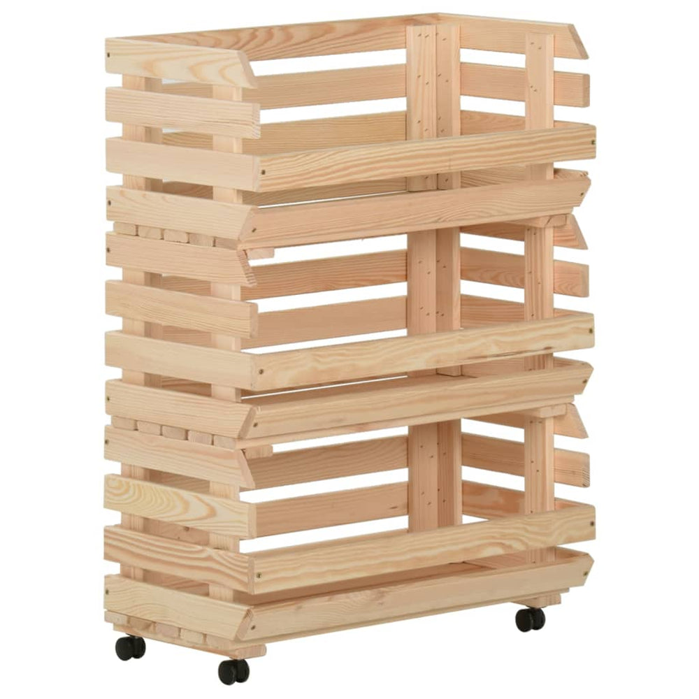 vidaXL Kitchen Trolley 57x30x80 cm Solid Pine Wood