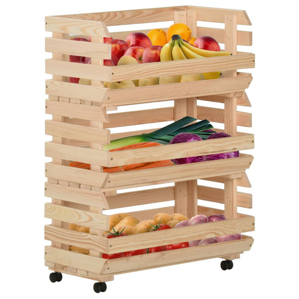 vidaXL Kitchen Trolley 57x30x80 cm Solid Pine Wood