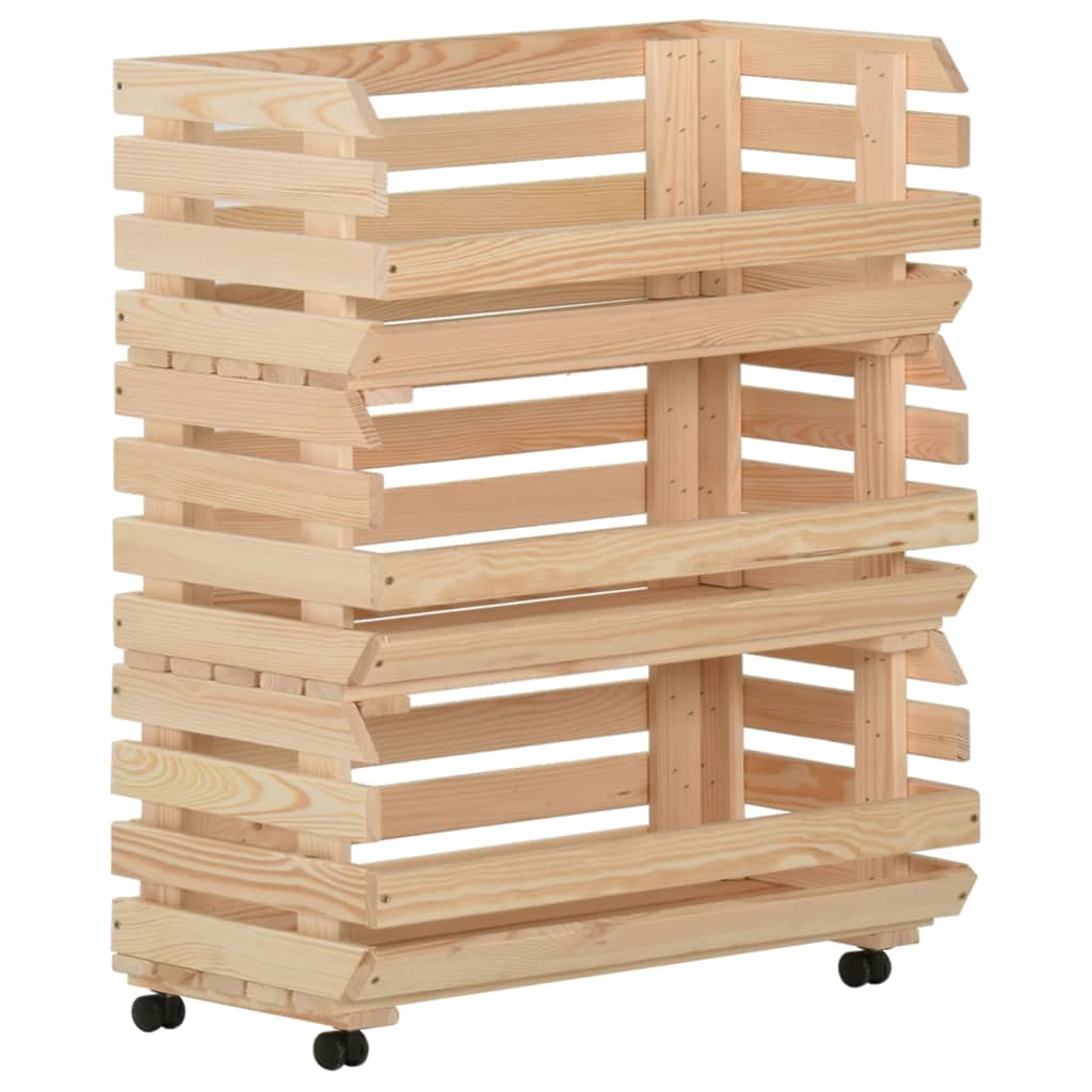 Küchenwagen aus Kiefernholz, 77x30x80 cm