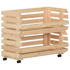 Küchenwagen aus Kiefernholz, 77x30x80 cm