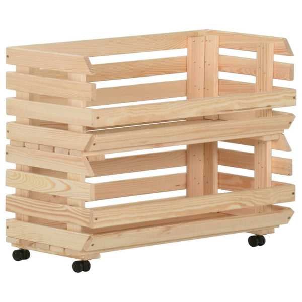 Küchenwagen aus Kiefernholz, 77x30x80 cm