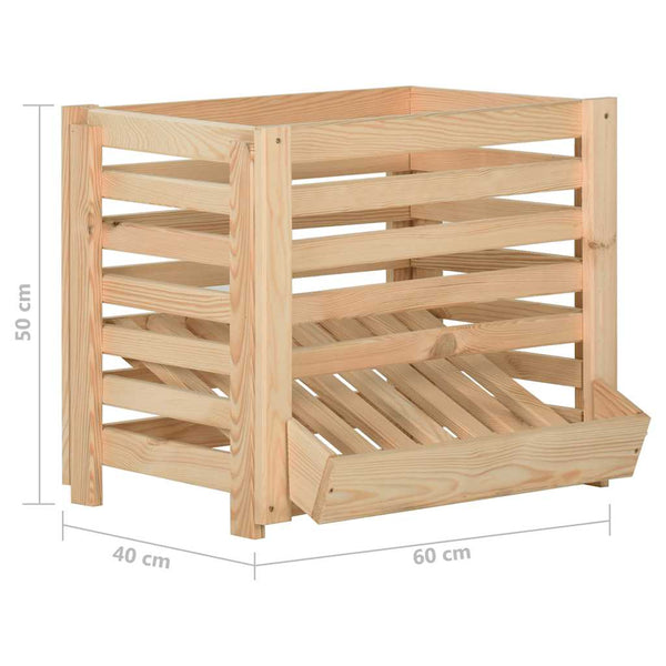 Kartoffelkiste aus Kiefernholz 60x40x50 cm
