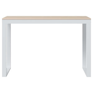 Computertisch Weiß und Eiche-Optik 110x60x73 cm Holzwerkstoff