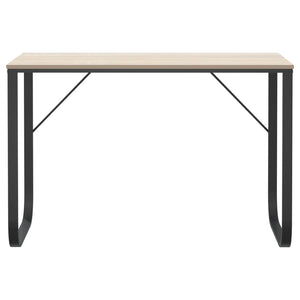 Computertisch Schwarz und Eiche-Optik 110x60x73cm Holzwerkstoff