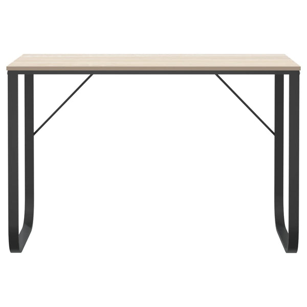 Computertisch Schwarz und Eiche-Optik 110x60x73cm Holzwerkstoff