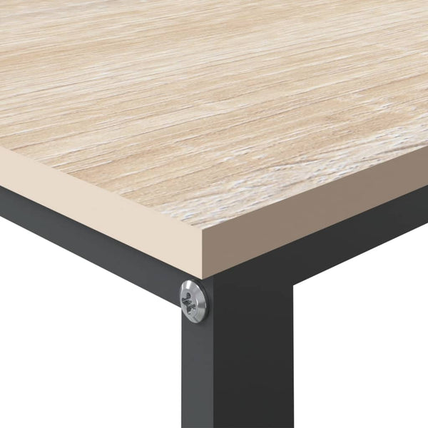 Computertisch Schwarz und Eiche-Optik 110x60x73cm Holzwerkstoff
